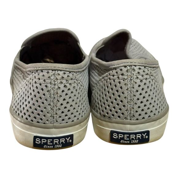 Sperry Seaside Perforated Slip On Sneakers Women's Size 9 Gray White STS95717 - Picture 5 of 8